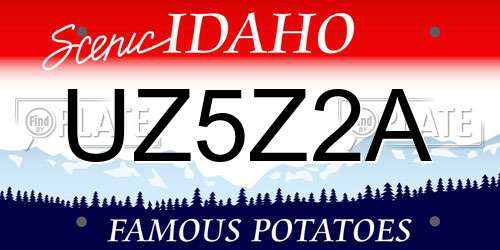 UZ5Z2A Idaho License Plate