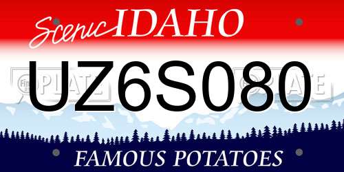 UZ6S080 Idaho License Plate
