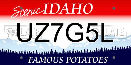 UZ7G5L Idaho License Plate