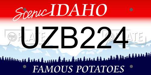 UZB224 Idaho License Plate