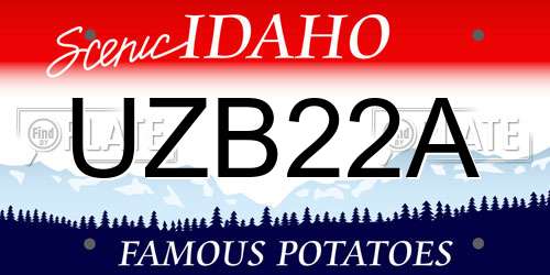 UZB22A Idaho License Plate
