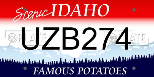 UZB274 Idaho License Plate