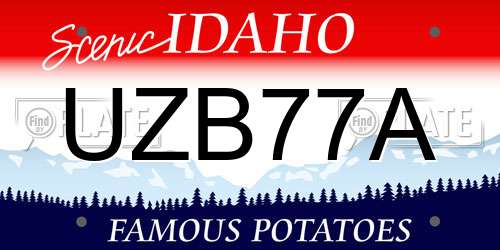 UZB77A Idaho License Plate