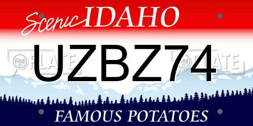 UZBZ74 Idaho License Plate