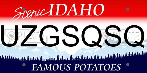 UZGSQSQ Idaho License Plate