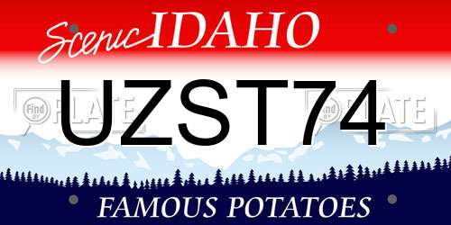 UZST74 Idaho License Plate
