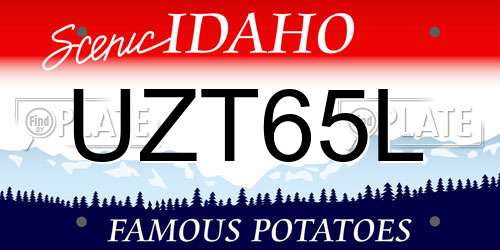 UZT65L Idaho License Plate