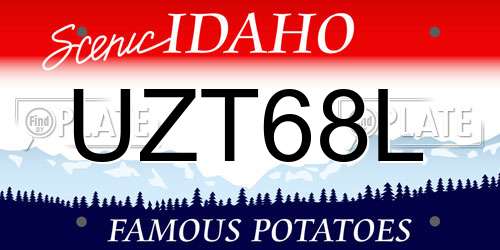 UZT68L Idaho License Plate