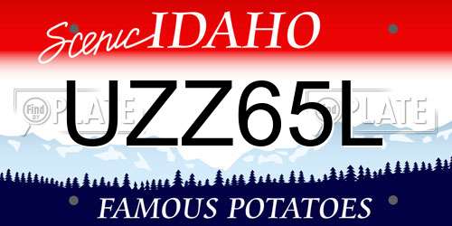 UZZ65L Idaho License Plate