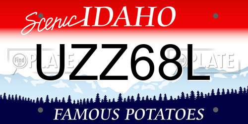 UZZ68L Idaho License Plate
