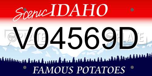 V04569D Idaho License Plate