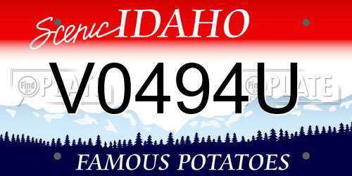 V0494U Idaho License Plate