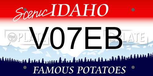 V07EB Idaho License Plate