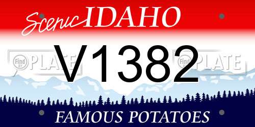 V1382 Idaho License Plate