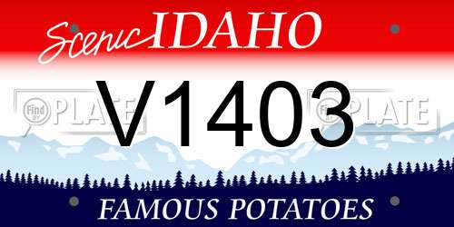 V1403 Idaho License Plate