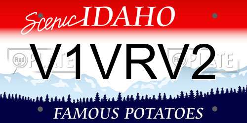 V1VRV2 Idaho License Plate