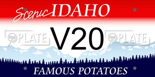 V20 Idaho License Plate