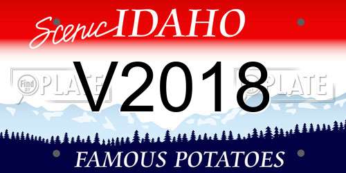 V2018 Idaho License Plate