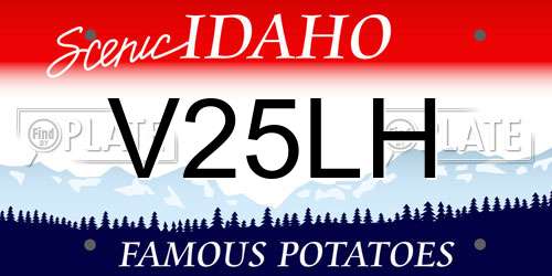 V25LH Idaho License Plate
