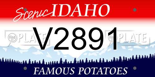 V2891 Idaho License Plate
