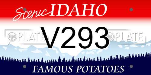 V293 Idaho License Plate