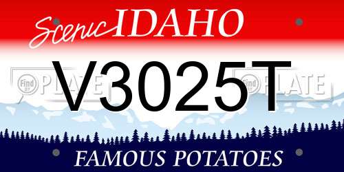 V3025T Idaho License Plate