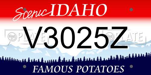 V3025Z Idaho License Plate