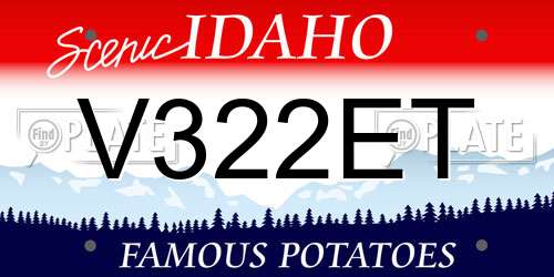 V322ET Idaho License Plate