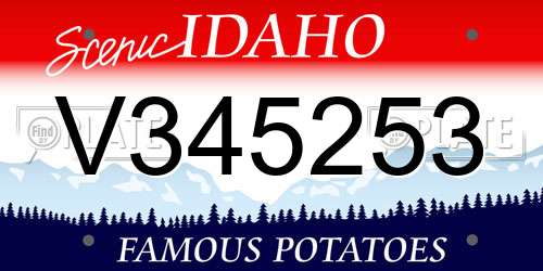 V345253 Idaho License Plate
