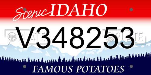 V348253 Idaho License Plate