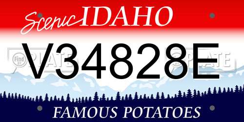V34828E Idaho License Plate