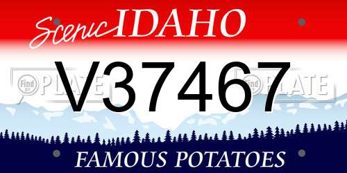 V37467 Idaho License Plate