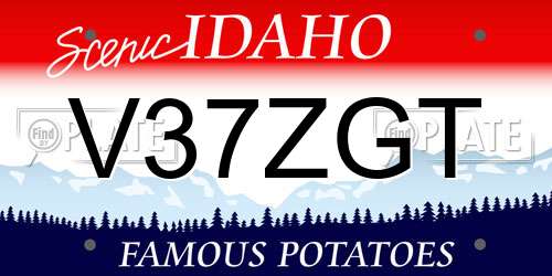 V37ZGT Idaho License Plate