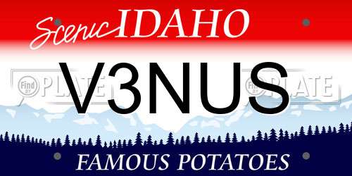 V3NUS Idaho License Plate