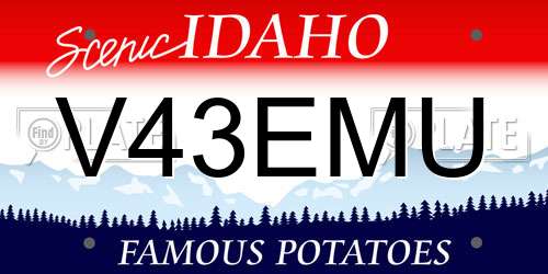 V43EMU Idaho License Plate