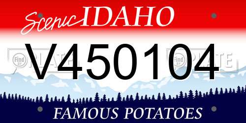 V450104 Idaho License Plate