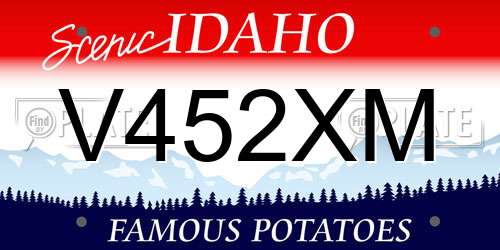 V452XM Idaho License Plate