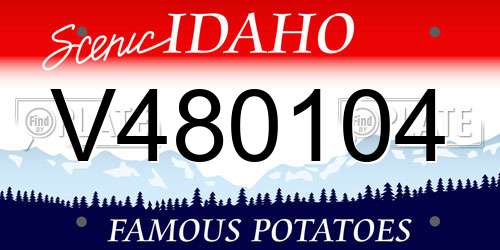 V480104 Idaho License Plate