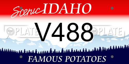 V488 Idaho License Plate