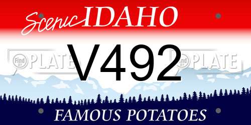 V492 Idaho License Plate