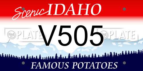 V505 Idaho License Plate