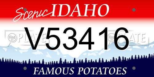 V53416 Idaho License Plate