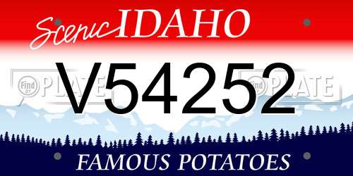 V54252 Idaho License Plate
