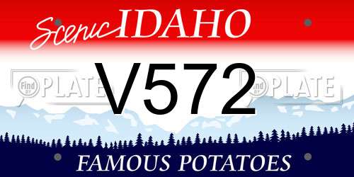 V572 Idaho License Plate