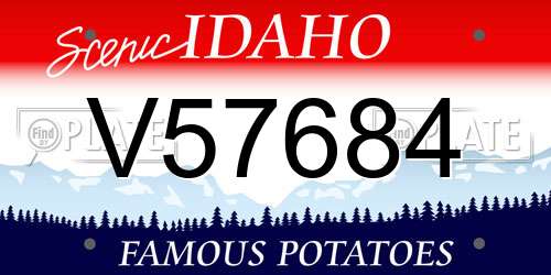 V57684 Idaho License Plate
