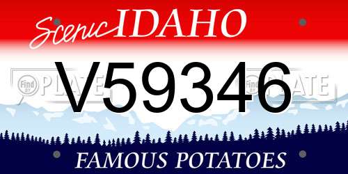 V59346 Idaho License Plate