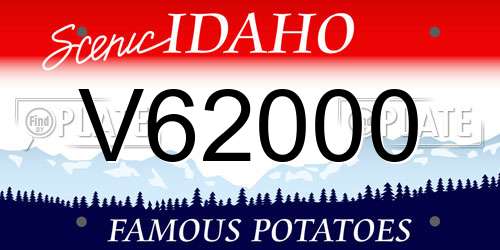 V62000 Idaho License Plate