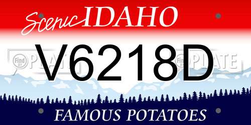 V6218D Idaho License Plate