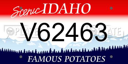 V62463 Idaho License Plate