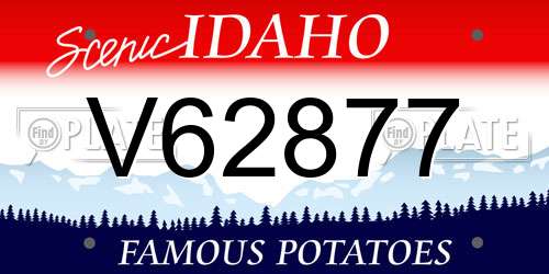V62877 Idaho License Plate
